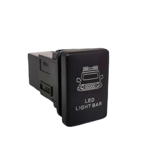 LHVHPKUKAN 1 Stück Schlüsselschalter Auto Orange LED Nebelscheinwerfer Kofferraum Sitzspiegel Heizung Lüfterschalter Druckknopf Passend for Suzuki Jimny 2019 2020 2021(Led Light bar) von LHVHPKUKAN