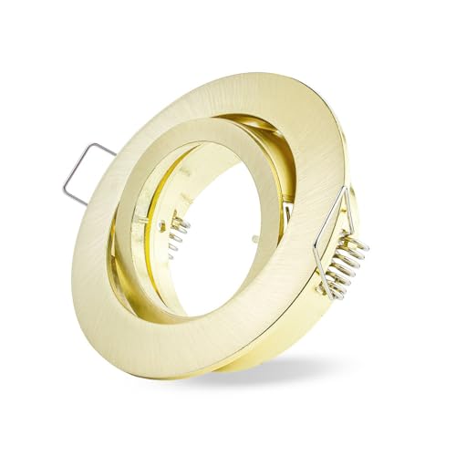 LHW-Licht Einbaustrahler 68mm mit Bajonettverschluss gold geeignet für GU10 und GU5,3 Leuchtmittel max. 50W schwenkbar von LHW-Licht