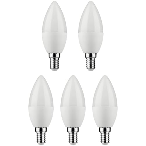 LHW-Licht LED-Leuchtmittel 5er-Set Kerze 2,9W = 25W E14 matt 250 Lumen 2700K warmweiß 180° von LHW-Licht