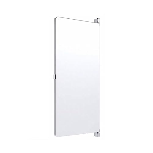 Ganzkörperspiegel mit integriertem drehbarem Schminkspiegel, Garderobenspiegel gegenüber der Tür, spezieller Schminkspiegel, klappbarer Drehspiegel, Garderobenspiegel (Color : Silver, CH : 120 * 35cm von LHX