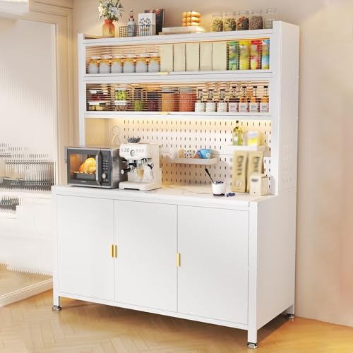 LHXLSH Breit Mit Stauraum, Mehrzweckschrank, Vorratsschrank Küche, Flurschrank, Sideboard Mit 1 Großen Schublade, Vorratsschrank Küche Anti-Kipp-Design(White,80cm/31.5in) von LHXLSH