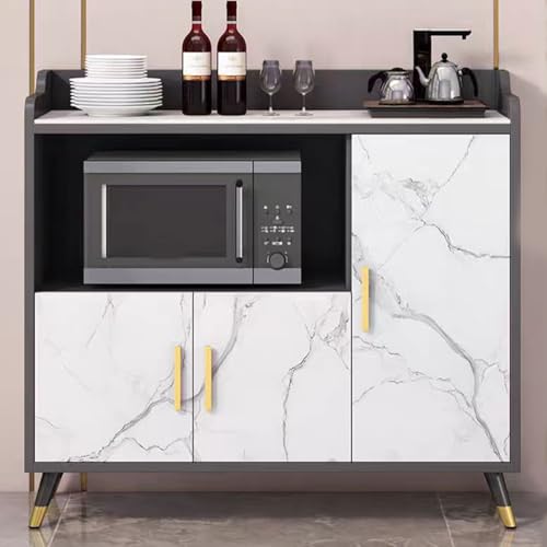 LHXLSH Flurschrank, Mehrzweckschrank, Vorratsschrank Küche Mit Anti-Kipp-Design, Moderner Vorratsschrank, Buffetschrank Kitchen, Für Esszimmer, Küche, Wohnzimmer(90cm/35.4in) von LHXLSH