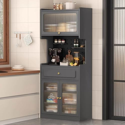 LHXLSH Küchenschrank Highboard, Mehrzweckschrank, Küchenschrank Buffetschrank Mit Arbeitsplatte, Für Küche Wohnzimmer Esszimmer, Sideboard Mit 1 Großen Schublade(Gray,60cm/23.6in) von LHXLSH