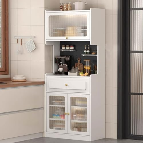 LHXLSH Küchenschrank Highboard, Mehrzweckschrank, Küchenschrank Buffetschrank Mit Arbeitsplatte, Für Küche Wohnzimmer Esszimmer, Sideboard Mit 1 Großen Schublade(White,60cm/23.6in) von LHXLSH