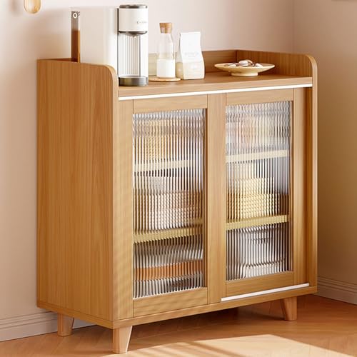 LHXLSH Mehrzweckschrank, Breit Mit Stauraum, Buffetschrank Kitchen, Schiebetüren Schublade Ablage, Beistellschrank, für Küche Wohnzimmer Esszimmer(Light Brown,70cm/27.6in) von LHXLSH