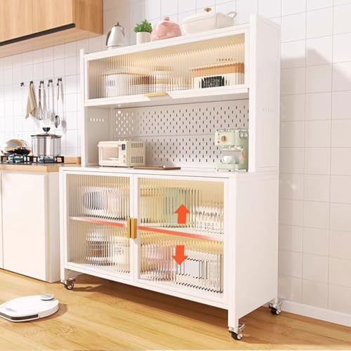 LHXLSH Sideboard, Mehrzweckschrank, Küchenschrank Buffetschrank Mit Arbeitsplatte, Küchenschrank Hoch Und Küchenvorratsschrank für Die Küche(White,80cm/31.5in) von LHXLSH
