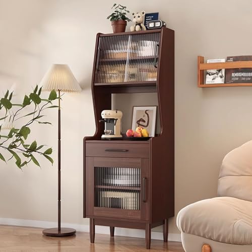 LHXLSH Vorratsschrank Küche, Küchenschrank Buffetschrank Mit Arbeitsplatte, Aufbewahrungsschrank, Vitrinenschrank, Buffetschrank, Mehrzweckschrank(Black) von LHXLSH