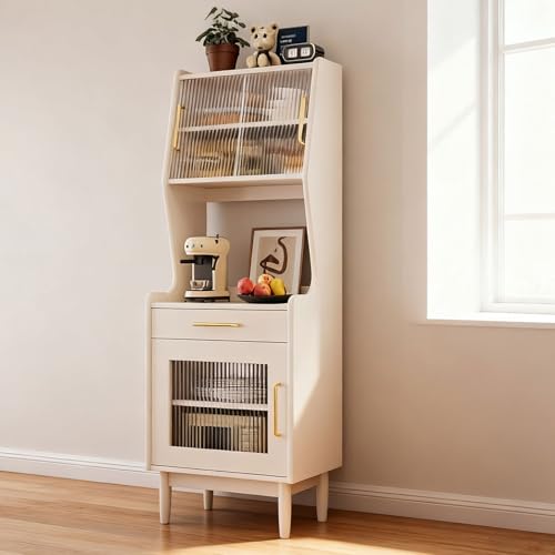 LHXLSH Vorratsschrank Küche, Küchenschrank Buffetschrank Mit Arbeitsplatte, Aufbewahrungsschrank, Vitrinenschrank, Buffetschrank, Mehrzweckschrank(White) von LHXLSH