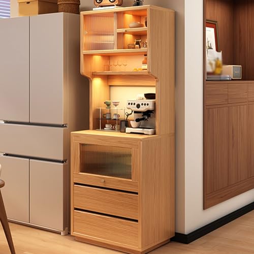 LHXLSH Vorratsschrank Küche, Mehrzweckschrank Haushaltsschrank, Buffetschrank Kitchen, Putzschrank Mit Sichtfenster Aus Acryl Aus, für Küche Wohnzimmer Esszimmer(60cm/23.6in) von LHXLSH