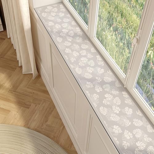 Sitzkissen Für Erkerfenster/Bankauflage, Cat Window Bed Mat, Fensterbank Erkerfenster, Gartenbankkissen, Waschbar Abnehmbarem, Rutschfestes(Gray,50 * 160cm/19.7 * 63in) von LHXLSH