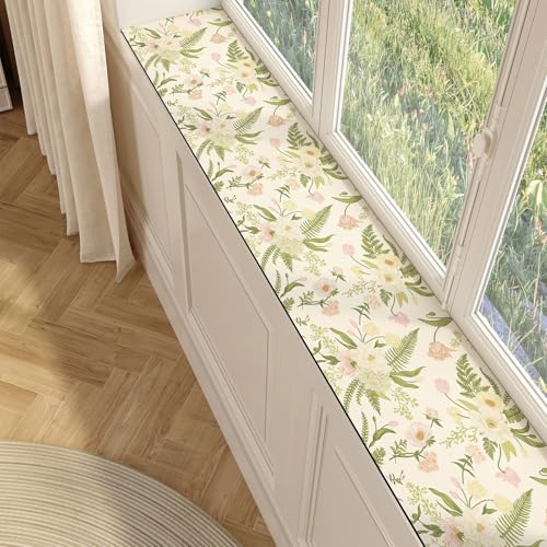 Sitzkissen Für Erkerfenster/Bankauflage, Cat Window Bed Mat, Fensterbank Erkerfenster, Gartenbankkissen, Waschbar Abnehmbarem, Rutschfestes(Green,50 * 60cm/19.7 * 23.6in) von LHXLSH