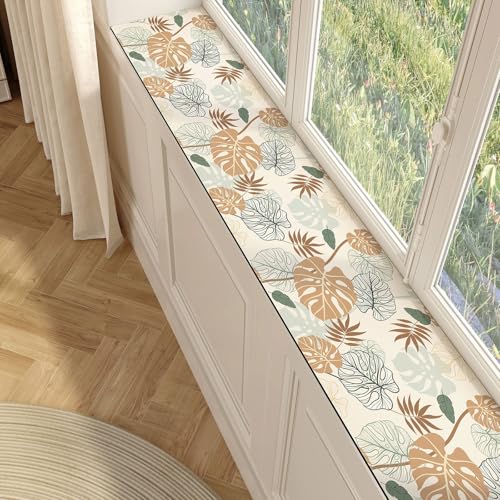 Sitzkissen Für Erkerfenster/Bankauflage, Cat Window Bed Mat, Fensterbank Erkerfenster, Gartenbankkissen, Waschbar Abnehmbarem, Rutschfestes(Orange,50 * 160cm/19.7 * 63in) von LHXLSH