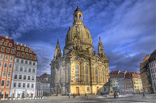 Malen nach Zahlen, DIY Acryl Ölgemälde Kit für Erwachsene Kinder Anfänger, 40,6 x 50,8 cm Zahlen Malerei Kits – Deutschland Dresden Frauenkirche von LHZBB