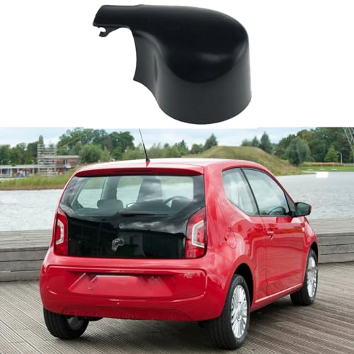 LHZPGC 1PCS Auto Hinten Waschmaschine Wischer Arm Mutter Abdeckung Kappe für VW Up 2012-2022, Scheibenwischer Zubehör,Schwarz,ABS Kunststoff von LHZPGC