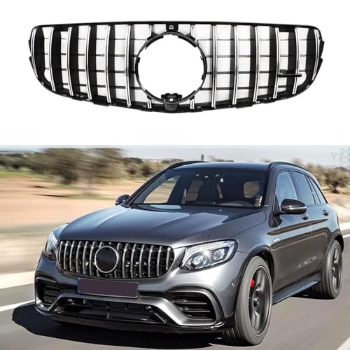 LHyyY Kühlergrill Vorne Am Auto für Mercedes Benz GLC W253 X253 C253 2016 2017 2018 2019 GT AMG,Front Stoßstange Grill Body Kit Zubehör Auto Frontgrill Ersatz Tuning Zubehör,A-Black von LHyyY