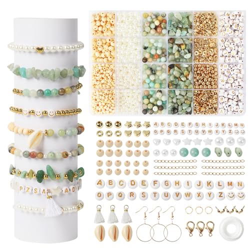 Das DIY Perlen für armbänder Set enthält Natursteinperlen, Buchstabenperlen und weitere Perlen.Es eignet sich für selbstgemachte Halsketten,Ohrringe und Armbänder selber machen. Es kreative Geschenke von LIAILA