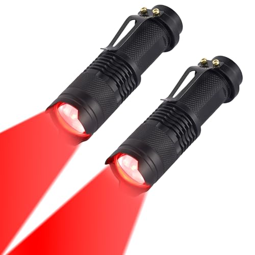 LIAISIMI LED-Taschenlampe Multifunktions-Arbeitsleuchte Tragbare Mini-Lampe 3 Modi einklappbare Taschenlampe Ideal für Camping, Wandern, Nachtsicht, Nachtangeln, Astronomie und Notfälle (2, Red) von LIAISIMI