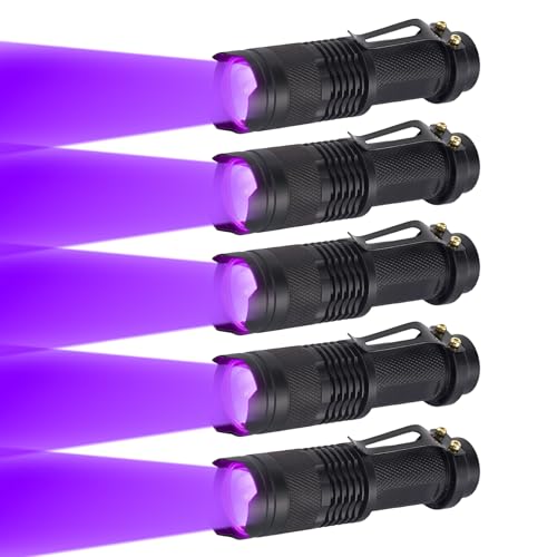 LIAISIMI Mini UV Schwarzlicht Taschenlampe,3 Modi,UV Lampe Haustiere Urin-Detektor,Wasserdichte Taschenlampe für Eingetrocknete Flecken Ihrer Hunde, Katzen und Nagetiere auf Teppichen (5, Purple) von LIAISIMI