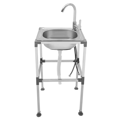 1 Becken Freistehende Edelstahl Spültisch, 38 * 33 * 75cm Edelstahlspüle mit Wasserhahn, Gewerbliche Spüle Restaurant Küchenspüle Außen Waschbecken Garage Spülbecken 1 Becken Freistehende Edelstahl Spültisch, 38 * 33 * 75cm Edelstahlspüle mit Wasserhahn, Gewerbliche Spüle Restaurant Küchenspüle Außen Waschbecken Garage Spülbecken von LIAIZE