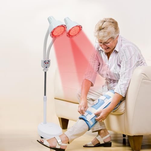 Doppelkopf Infrarotlampe Therapie, 275W Infrarot-Wärmelampe, 360° Verstellbarer Schlauch Infrarot Lampe Ständer, Rotlichtlampe mit Fernbedienung, Rotlicht Strahler Infrarotlichttherapie Doppelkopf Infrarotlampe Therapie, 275W Infrarot-Wärmelampe, 360° Verstellbarer Schlauch Infrarot Lampe Ständer, Rotlichtlampe mit Fernbedienung, Rotlicht Strahler Infrarotlichttherapie von LIAIZE