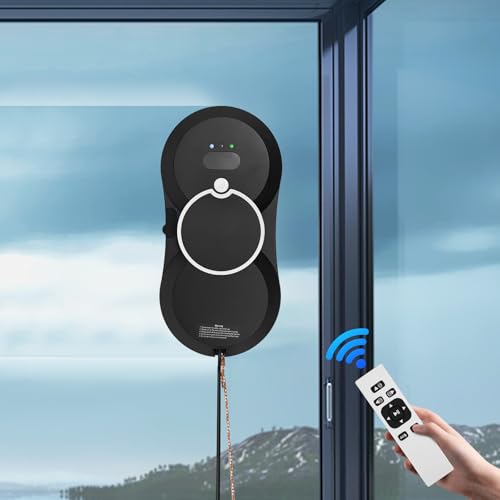 Fensterputzroboter, 2800Pa Saugkraft, Intelligenter Fensterreiniger mit Sicherheitsseil, Fernbedienung und 10 Reinigungspads, Fensterreinigungsmaschine mit intelligenten Navigationsmechanismus Fensterputzroboter, 2800Pa Saugkraft, Intelligenter Fensterreiniger mit Sicherheitsseil, Fernbedienung und 10 Reinigungspads, Fensterreinigungsmaschine mit intelligenten Navigationsmechanismus von LIAIZE