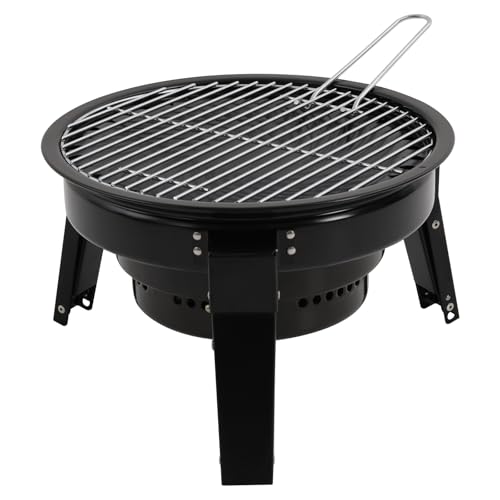 Tragbare Holzkohlegrills, Höhenverstellbar Klappbar Dreibeinige Holzkohlegrill mit Organizer-Tasche, Barbecue Kompakter Grill Barrel, BBQ Klappgrill für Garten, Camping und Terrasse (3-6 Personen) von LIAIZE