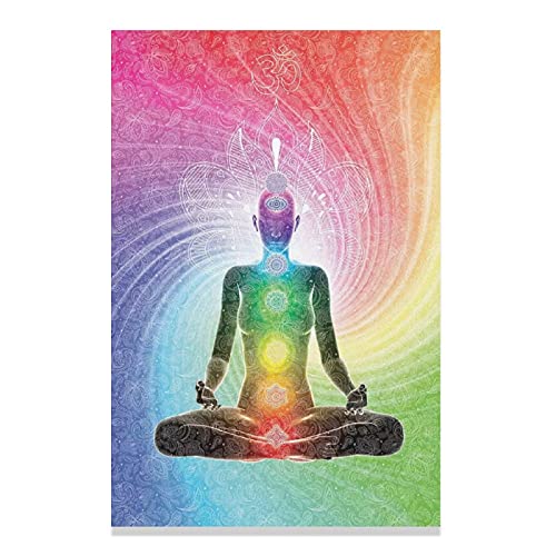 Meditations-Poster mit 7 Chakren, Yoga, Wandkunst, Leinwand-Poster, Wandkunst, Dekoration, Bild, Gemälde für Wohnzimmer, Schlafzimmer, Dekoration, ohne Rahmen, 30 x 45 cm von LIANASD