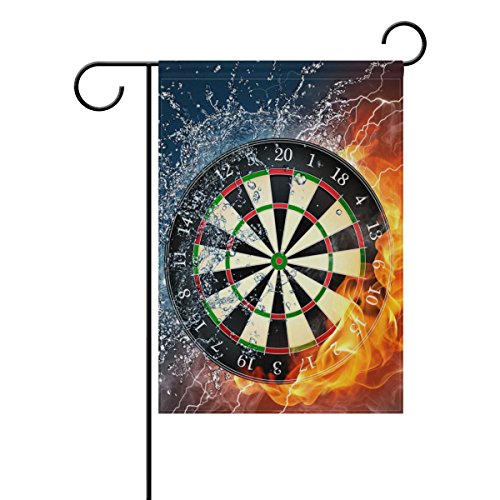 LIANCHENYI Darts-Fahne im Feuer, doppelseitige Familienflagge, Polyester, für den Außenbereich, Partydekoration, Gartenflagge, 30,5 x 45,7 cm von LIANCHENYI