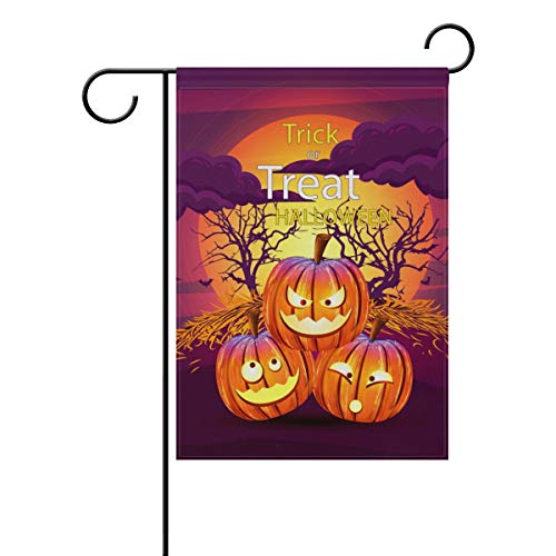 LIANCHENYI Kürbisflagge/Trick or Treat doppelseitige Familienflagge Polyester Outdoor Party Deko Garten Flagge 30,5 x 45,7 cm von LIANCHENYI