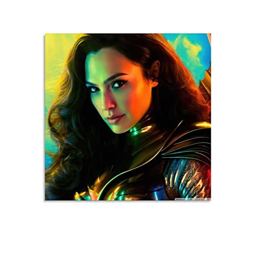 Gal Gadot Sexy Kunstfoto-Poster, 4 Gemälde auf Leinwand, Wandkunst, Poster, Scroll-Bild, Druck, Wohnzimmer, Wände, Dekoration, Heimposter, 40 x 40 cm von LIANGFANG