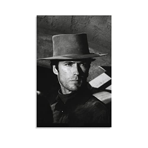 LIANGFANG Clint Eastwood Handsome Star Art Foto-Poster 8 Leinwand-Kunst-Poster und Wandkunst-Bilddruck, modernes Familien-Schlafzimmer-Dekor-Poster, 20 x 30 cm von LIANGFANG