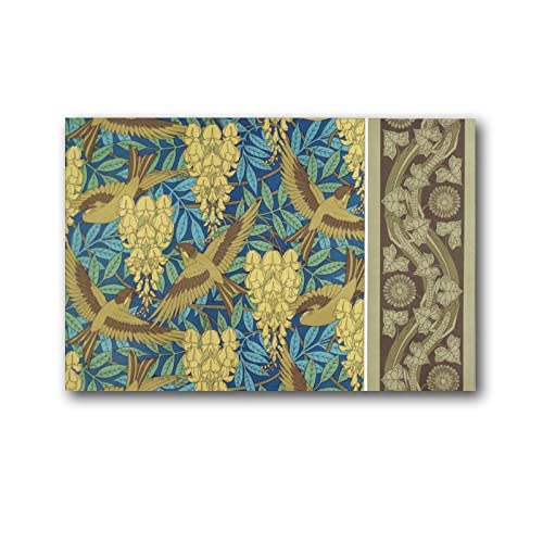 LIANGFANG Jugendstil-Poster mit Flora und Fauna, Vögel und Glyzinien, Wandkunst, Poster, Geschenke, Schlafzimmer, Drucke, Heimdekoration, hängendes Bild, Leinwand, Gemälde, Poster, 30 x 45 cm von LIANGFANG