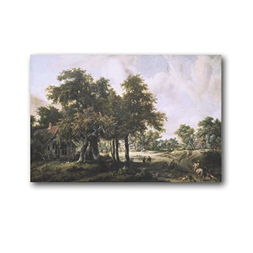 Meindert Hobbema Ölgemälde Kunstposter Landschaft Malerei 9 Wandkunst Bild Gemälde Poster Kunstwerke Schlafzimmer Wohnzimmer Dekor 30 x 45 cm von LIANGFANG