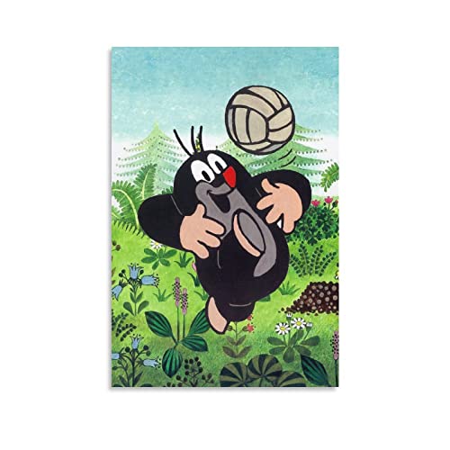 The Little Mole Krtek Kinder Klassische Animationskunst, Poster, 26 Kunstwerke, Leinwand, Poster, Zimmer, ästhetisch, Wandkunst, Heimdekoration, Geschenke, gerahmt, 30 x 45 cm von LIANGFANG
