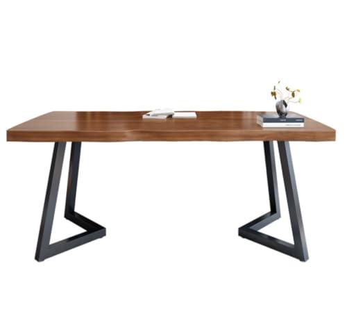 LIANGGM Schreibtisch Computertisch Aus Massivholz, Home-Office-Schreibtisch, Schreibtisch, Konferenztisch Mit Stahlrahmen, Schreibtischdicke 5 cm Bürotisch Arbeitsplatz(140 * 70 * 75cm) von LIANGGM