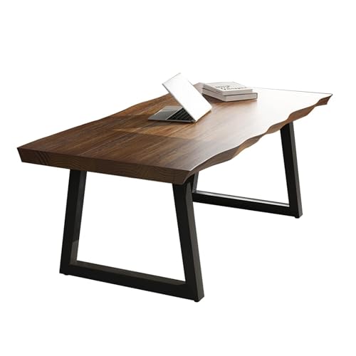LIANGGM Schreibtisch Computertisch Aus Massivholz, Schreibtisch Für Zuhause, Geschäft, Büro, Schreibtischdicke 5 cm, Mit Schmiedeeisernen Beinen Bürotisch Arbeitsplatz(160x70x75cm) von LIANGGM