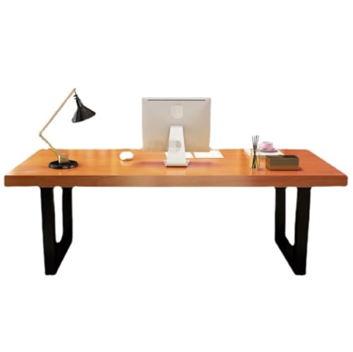 LIANGGM Schreibtisch Schreibtisch Aus Massivem Holz Mit Metallbeinen, Büroschreibtisch, Einfacher Für Zuhause, Arbeitszimmer, Computertisch, Konferenztisch Bürotisch Arbeitsplatz(120 * 60 * 75cm) von LIANGGM