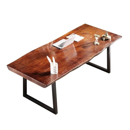 LIANGGM Schreibtisch Schreibtisch Aus Massivholz, Moderner Computertisch Mit Schmiedeeisernen Beinen, Für Zuhause, Arbeitstisch, Schreibtischdicke 5 cm Bürotisch Arbeitsplatz(120x60x75cm) von LIANGGM