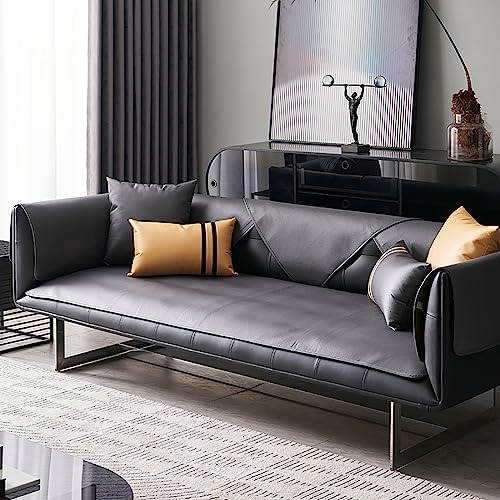 LIANGLAOI Kunstleder Sofabezug 1 2 3 4 Sitzer,rutschfest Sofa Überwurf,Waterproof PU Sofa Abdeckung Sofaüberwurf für Hunde,Katzen,Haustiere,Armlehne,Rückenlehne-Schwarz,1pc-60x150cm von LIANGLAOI