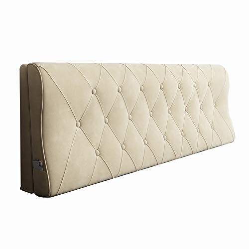 LIANGLIANG-kaodian Kopfteil Kissen Rückenkissen Rückenlehne Lendenkissen, Sanft Hoch Belastbarer Schwamm Nicht Schmollen Waschbar, Mehrere Größenoptionen (Color : A-Beige, Size : 180cm) von LIANGLIANG-kaodian