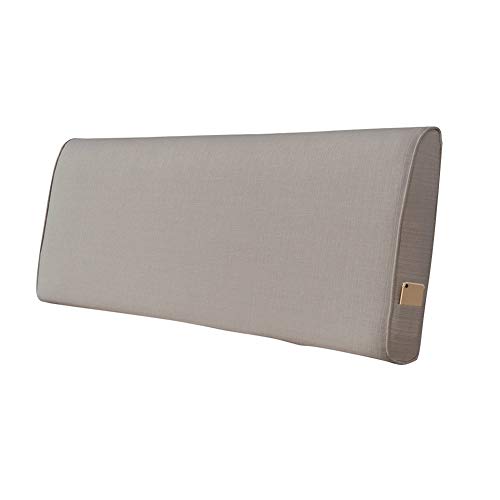 LIANGLIANG-kaodian Rückenlehne Bett Kissen Einfarbig Bettkopfstütze Flachs Stoff Anti-Allergie Hautfreundlich Waschbar, 5 Farben (Color : Gray, Size : 180x60x10cm) von LIANGLIANG-kaodian