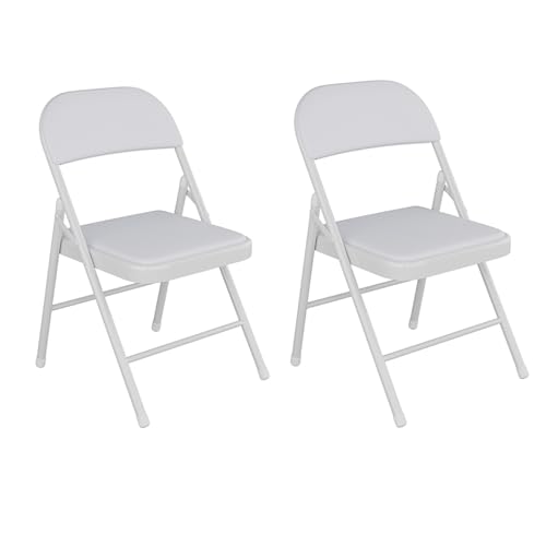 LIANGLIHONGJS Tragbarer Stuhl, Klappstuhl Einfaches 1/2/4-Teiliges Set Klapphocker Heimlehnenstuhl Platzsparend Geeignet for Garten Balkon Außen Innenbereich(Color:White,Size:2 Piece Set) von LIANGLIHONGJS