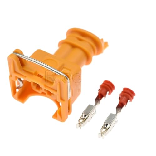 1-20Set 2 Pin/Weg EV1 Junior Power Timer JPT Jetronic Kits Kraftstoff Injektor Stecker Stecker 282189-1 Orange Blau Grün Schwarz Fit Compatible Auto(Orange,10Sets) von LIANGMEI