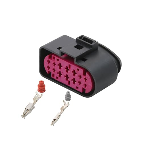 1-20Sets 14-poliger versiegelter Auto-Xenon-Scheinwerferlampen-Anschlussstecker 1,5 mm 3,5 mm Buchse 1J0 973 837 1J0973737 1J0973837(Female Set,20Sets) von LIANGMEI