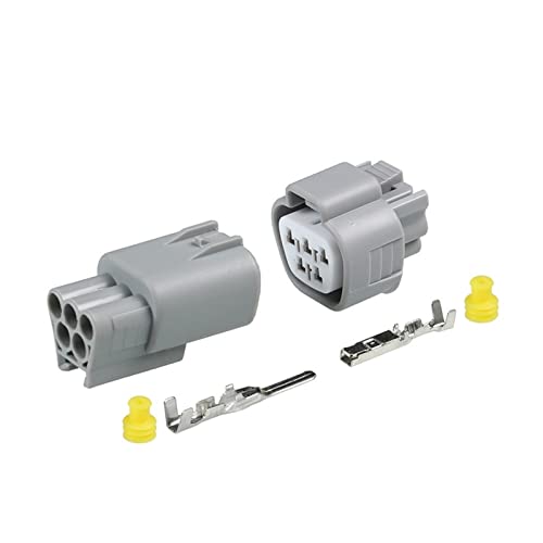 LIANGMEI Qingqing Store 5 Pin 6189-0504/6188-0327 Ts wasserdichte Serie Evo Fit for Automobile Electric Wiper Motor Socket Grey Männlicher Frauenanschluss (Color : 5p Male Female, Package : 10 Sets) von LIANGMEI