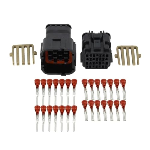 Qingqing Store 14-Pin-Jacken-Stecker und Buchse, schwarzer Kunststoff-Autostecker mit Anschluss, DJ7141Y-2-11/21 14P-Stecker(5 Sets) von LIANGMEI