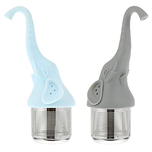 CHENNAN 2 Stück Edelstahl Teesieb Teefilter Tea Infuser Silikon Teesieb Teeei Silikon Tee Infusers Tee-Sieb Tee Sieb Teesieb Teeei Tee Sieb Teeei Lustig Teeei für Losen Tee Teesieb für tasse teekanne von CHENNAN