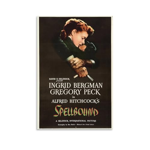 LIANGSHUANG 1945 American Psychological Thriller Film Spellbound Poster Leinwand Malerei Poster Wandkunst Dekorative Bilddrucke Moderne Dekoration 40 x 60 cm von LIANGSHUANG