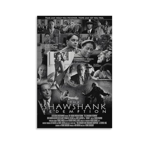 LIANGSHUANG 1990er Jahre Gefängnisfilme The Shawshank Redemption Poster Wandkunst Poster Drucke Wohnkultur Bild Leinwand Gemälde Poster 60 x 90 cm von LIANGSHUANG