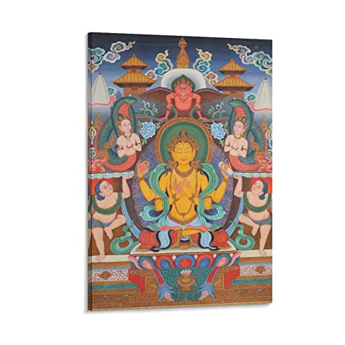 LIANGSHUANG Newari Buddhistische Göttin Prajnaparamita Poster Heimdekoration Poster Wandkunst Hängender Bild Druck Dekorative Malerei Poster 30 x 45 cm von LIANGSHUANG